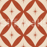 Retro Starburst Tile Wallpaper radiant spice orange colorway.