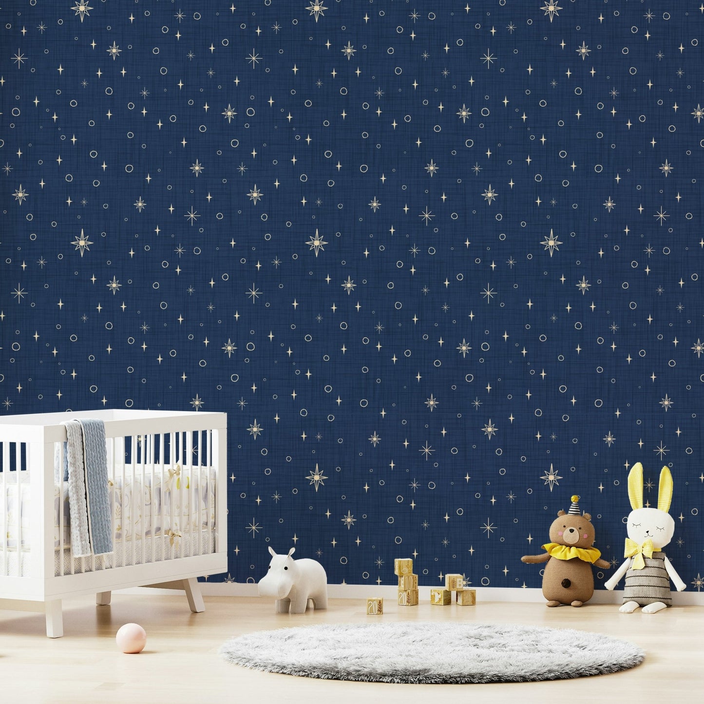 Amber-toned mural with night sky detail
