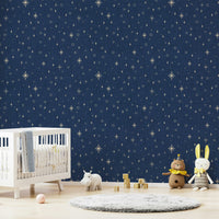 Amber-toned mural with night sky detail
