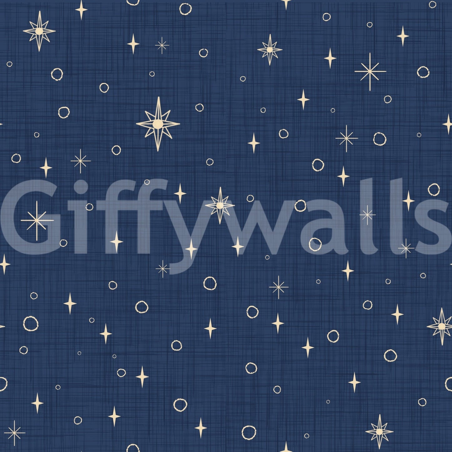 Retro mural wallpaper with soft star layout
