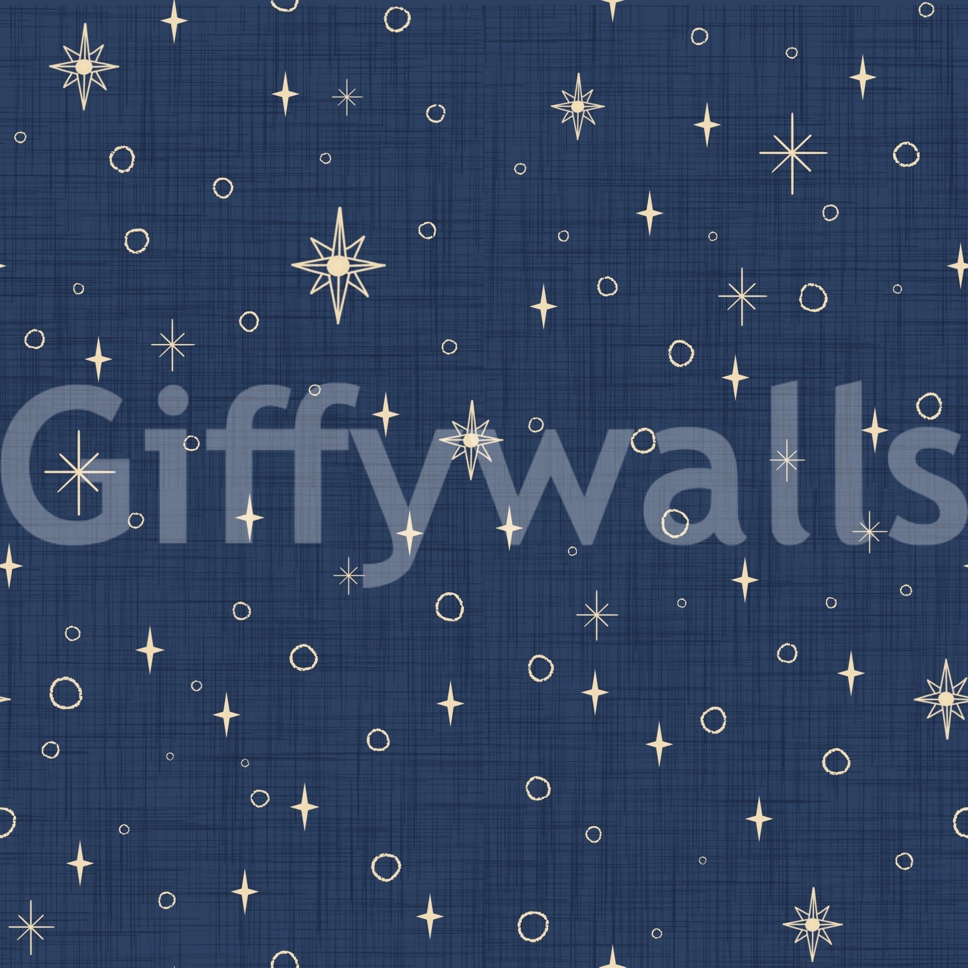 Retro mural wallpaper with soft star layout
