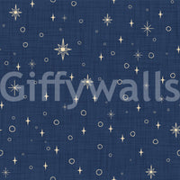 Retro mural wallpaper with soft star layout
