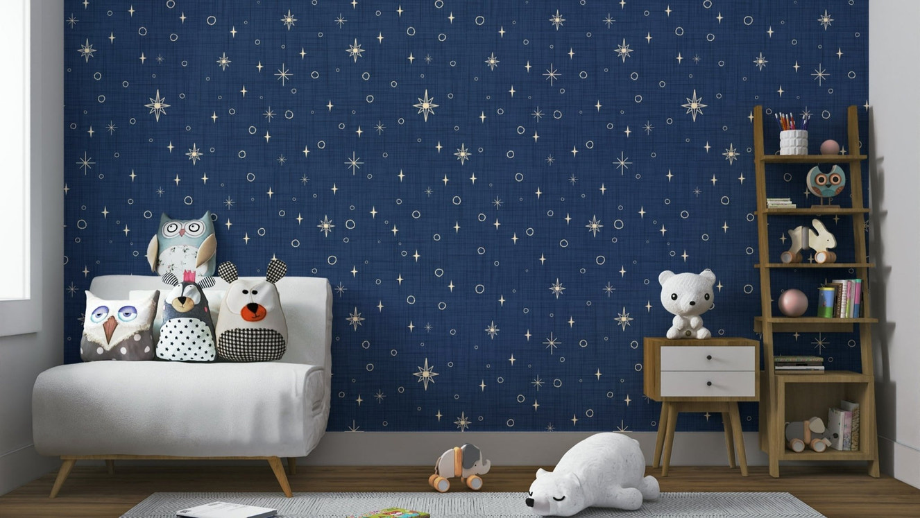 Warm star pattern wall mural design
