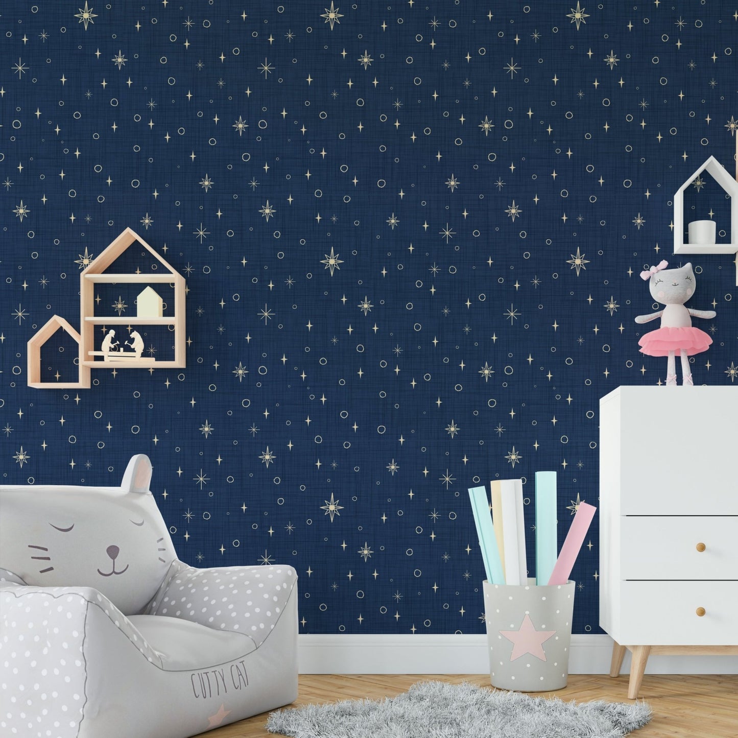 Starry sky wallpaper for cozy spaces
