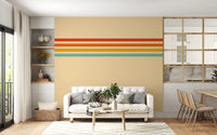 Hallway featuring Retro Stripe Revival wall mural in a vintage linear pattern, GD9264