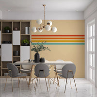 Retro Stripe Revival wall mural with balanced horizontal lines and retro rhythm, GD9264