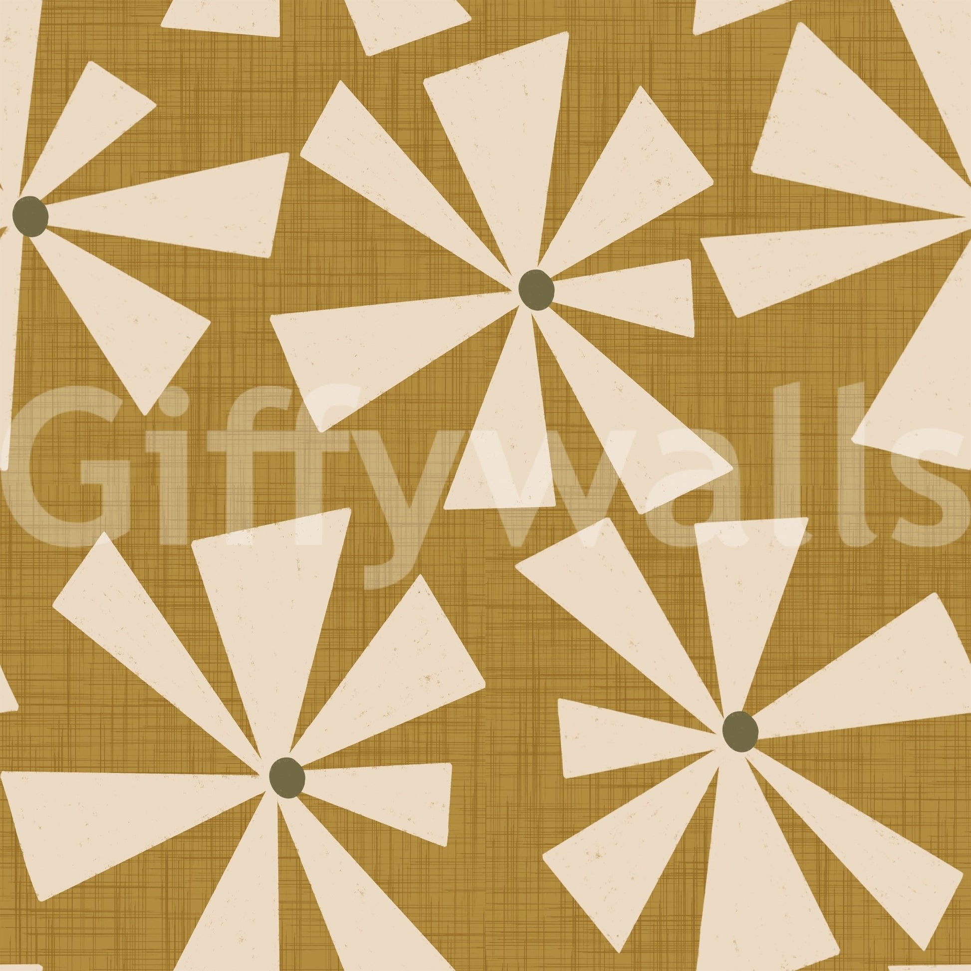 Umbra sunburst, palpable Retro Sunburst Bloom Wallpaper for walls.