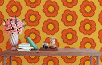 Retro Sunflower Wallpaper for lively home accents
