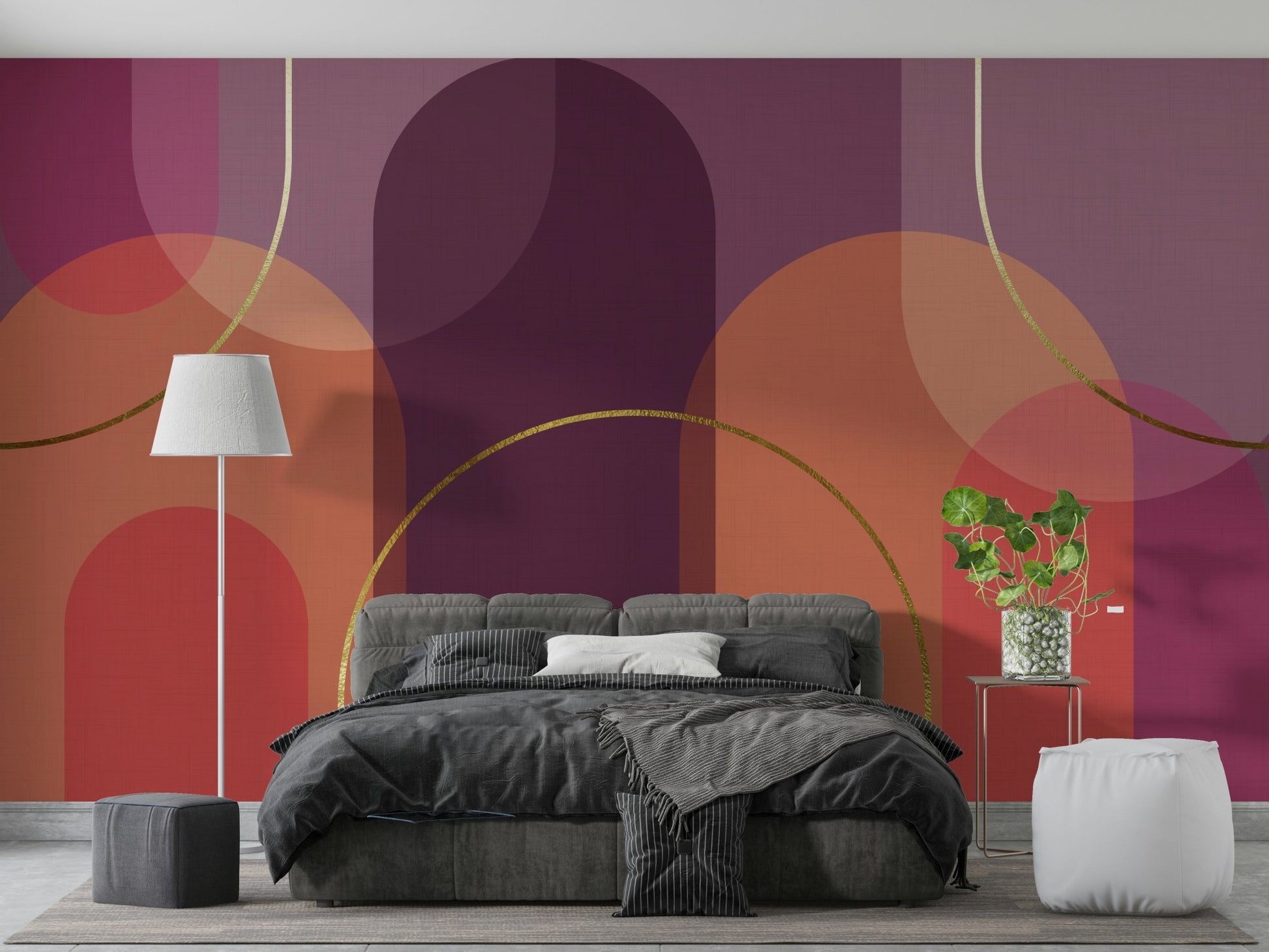 Wallpaper with a retro, 1970s-inspired design

