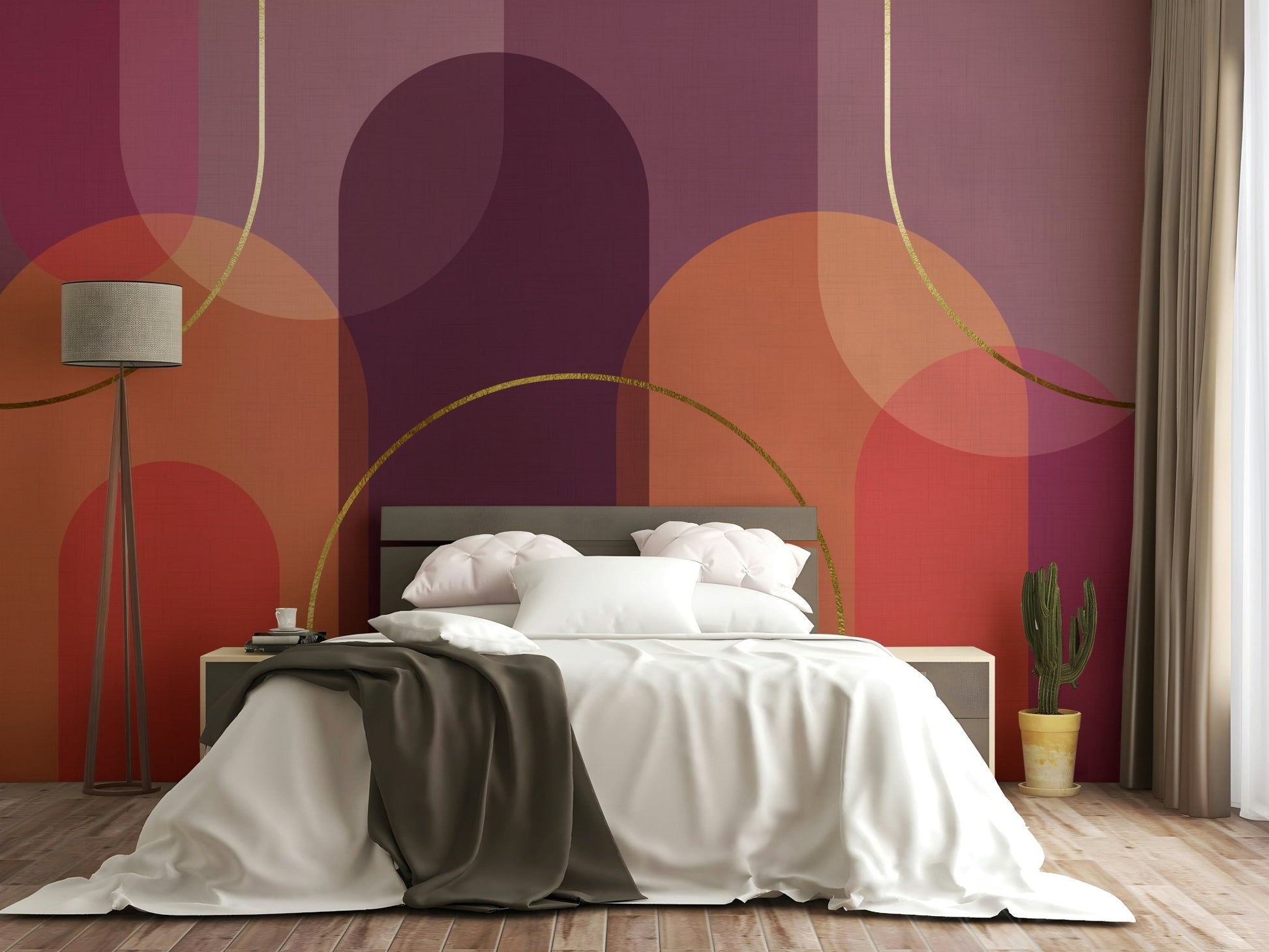 Close-up of a fluid, wavy pattern with sunset colors

