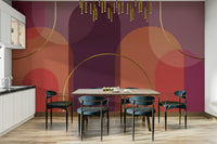 A dining area with a unique organic line design

