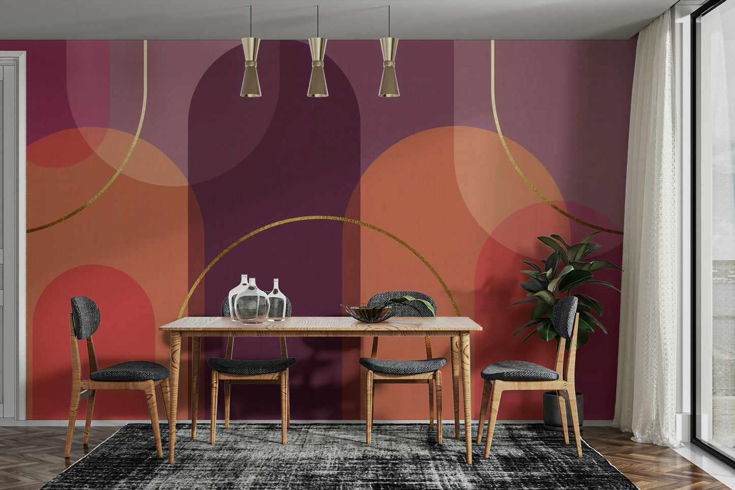 An interior with a cozy and nostalgic accent wall

