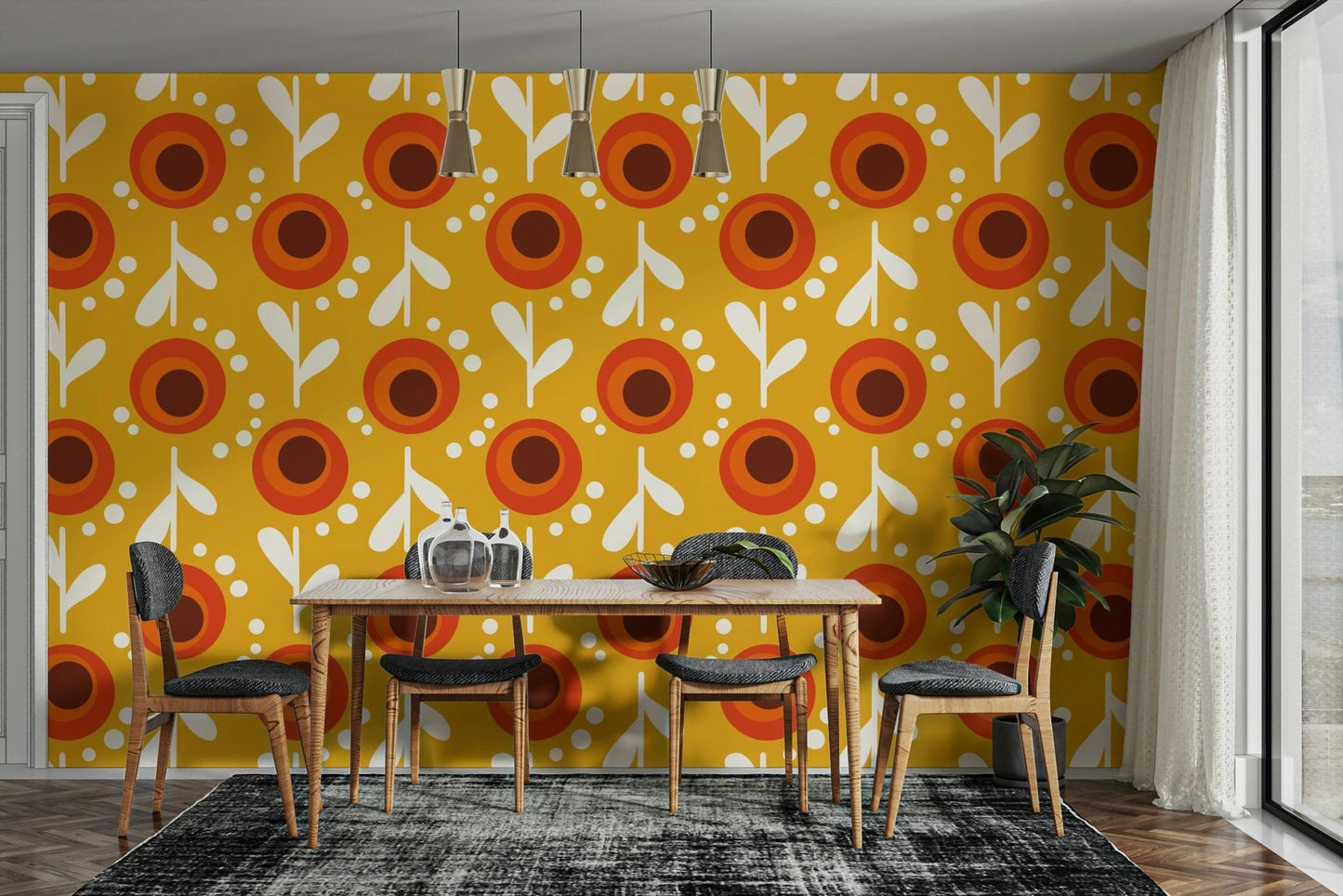 Funky sunset tones wall mural

