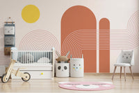 Retro Sunset Vibes Wall Mural full view

