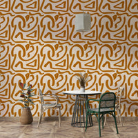 Retro terra scribbles abstract brush wallpaper GD653


