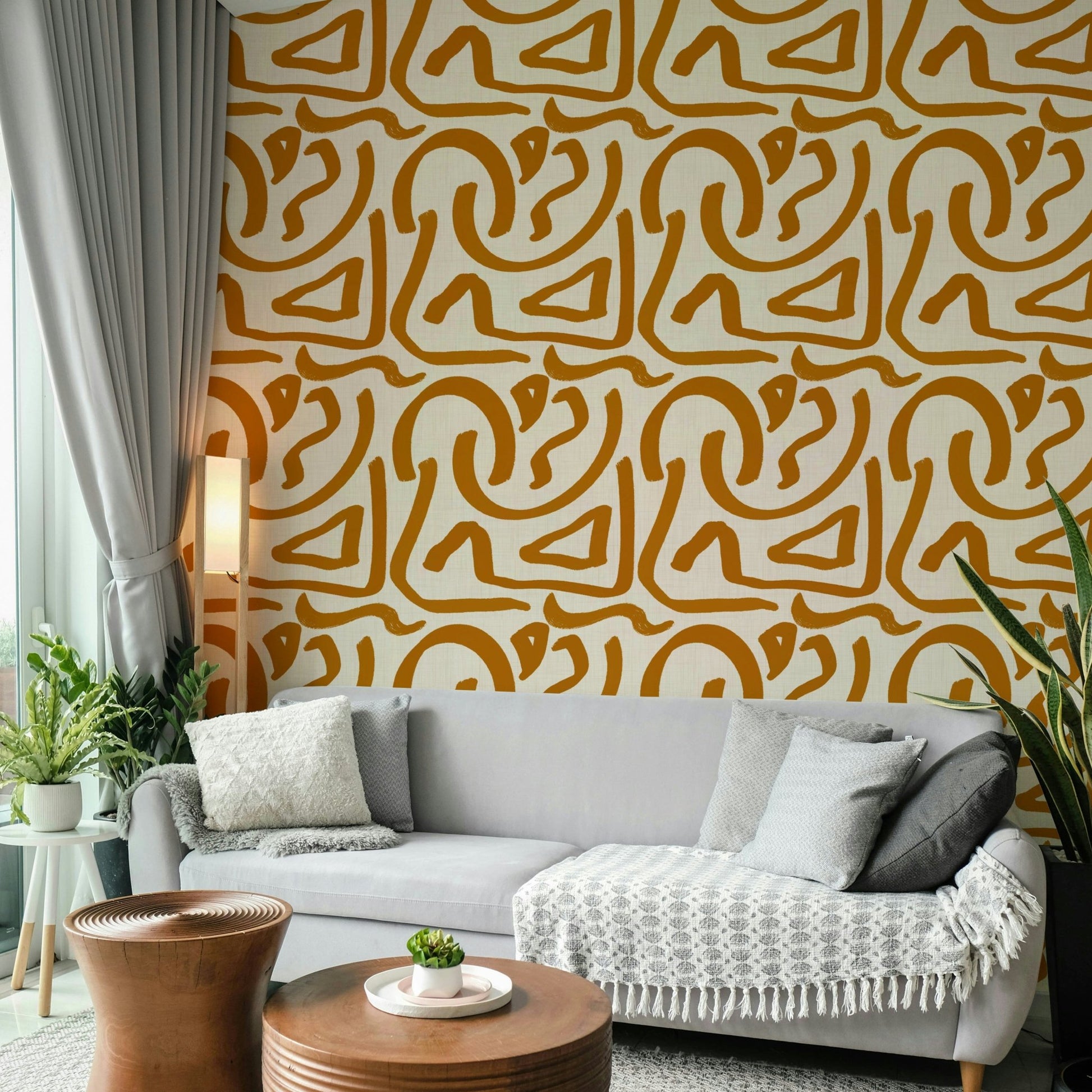 Retro style terra scribbles wallpaper design GD653

