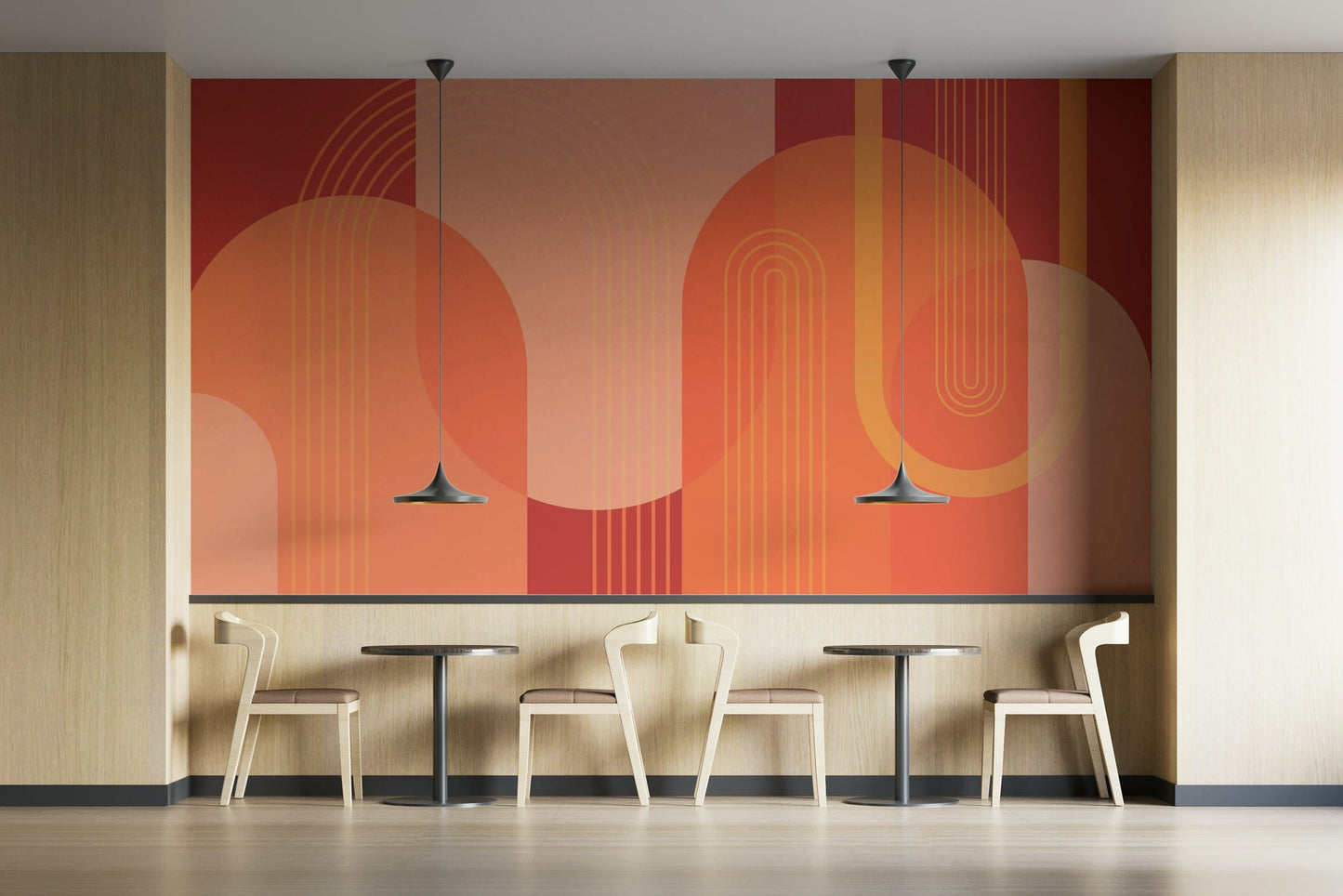 The composition is an abstract, geometric pattern.

