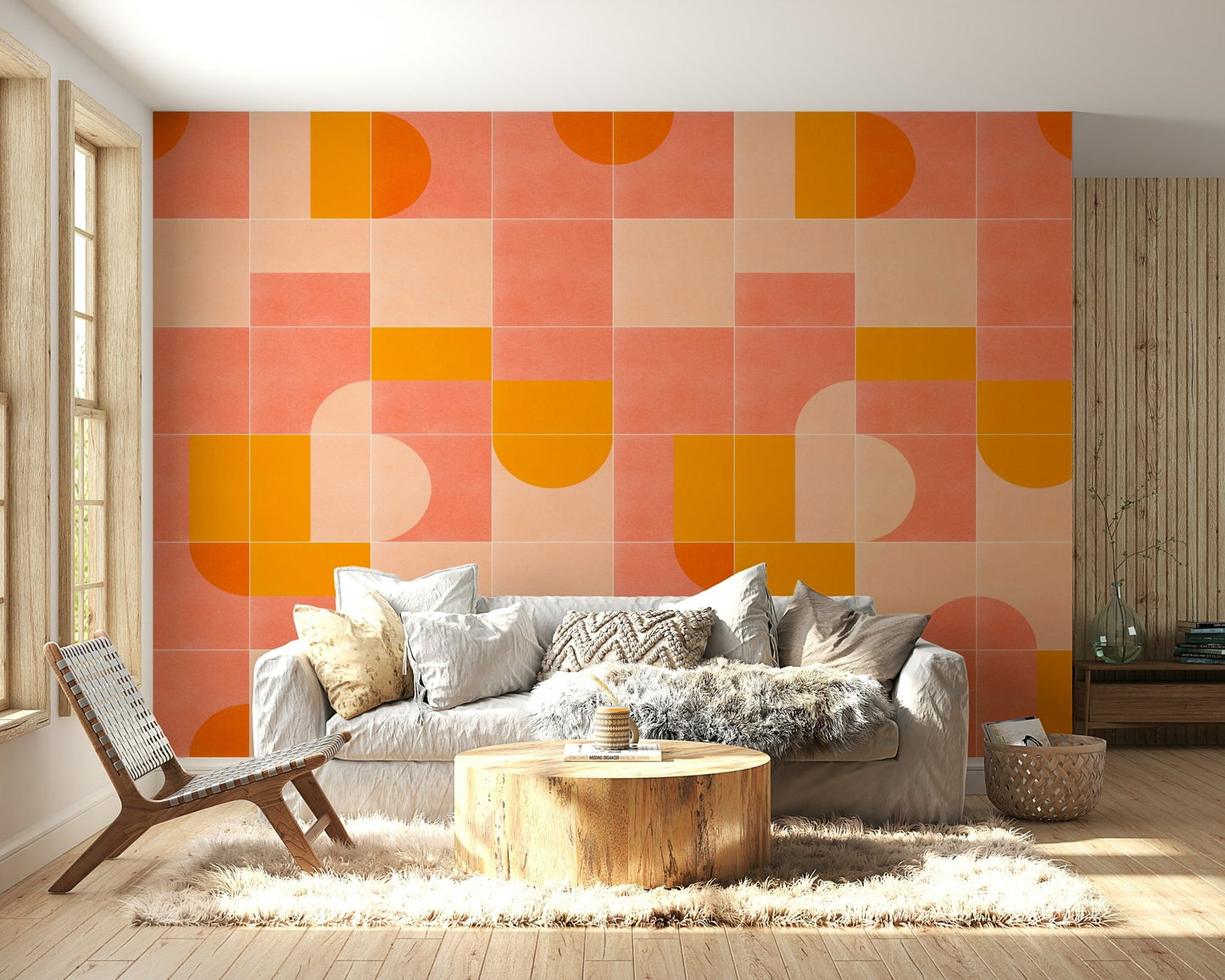 Vintage grid layout wall mural

