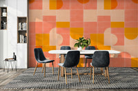 Rounded square tile wall design
