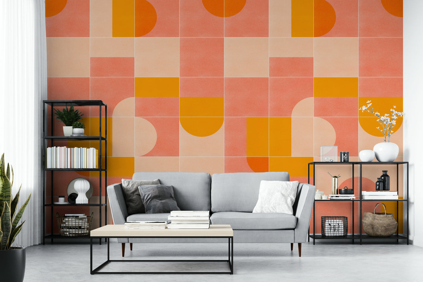 Structured vintage mural wallpaper

