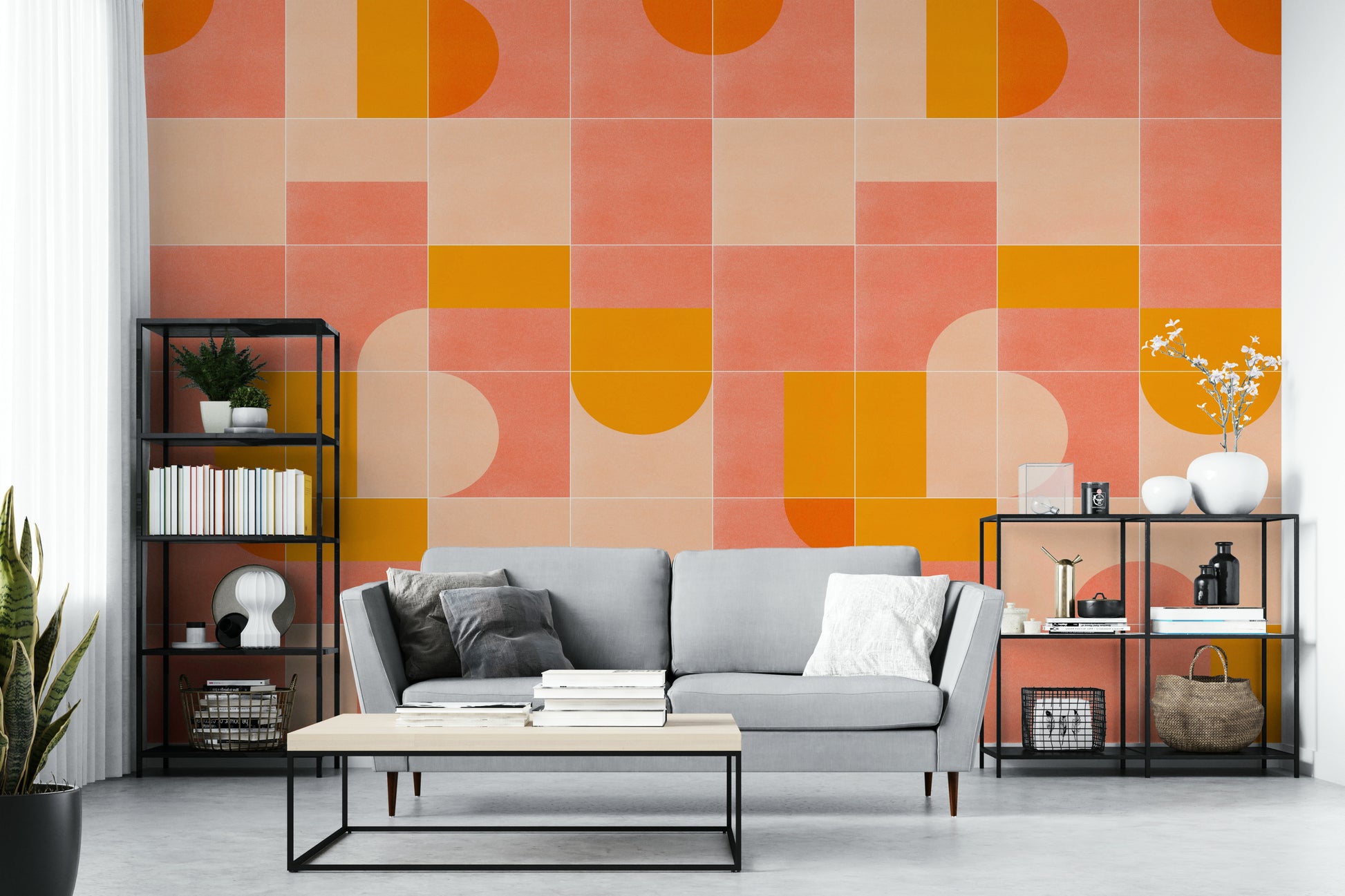 Structured vintage mural wallpaper
