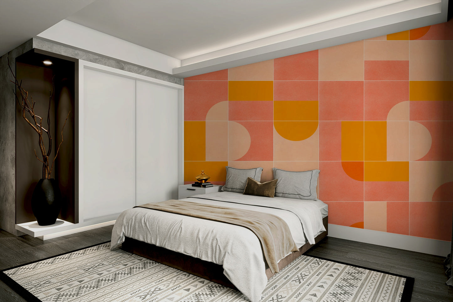 Earthy tone mural with classic feel
