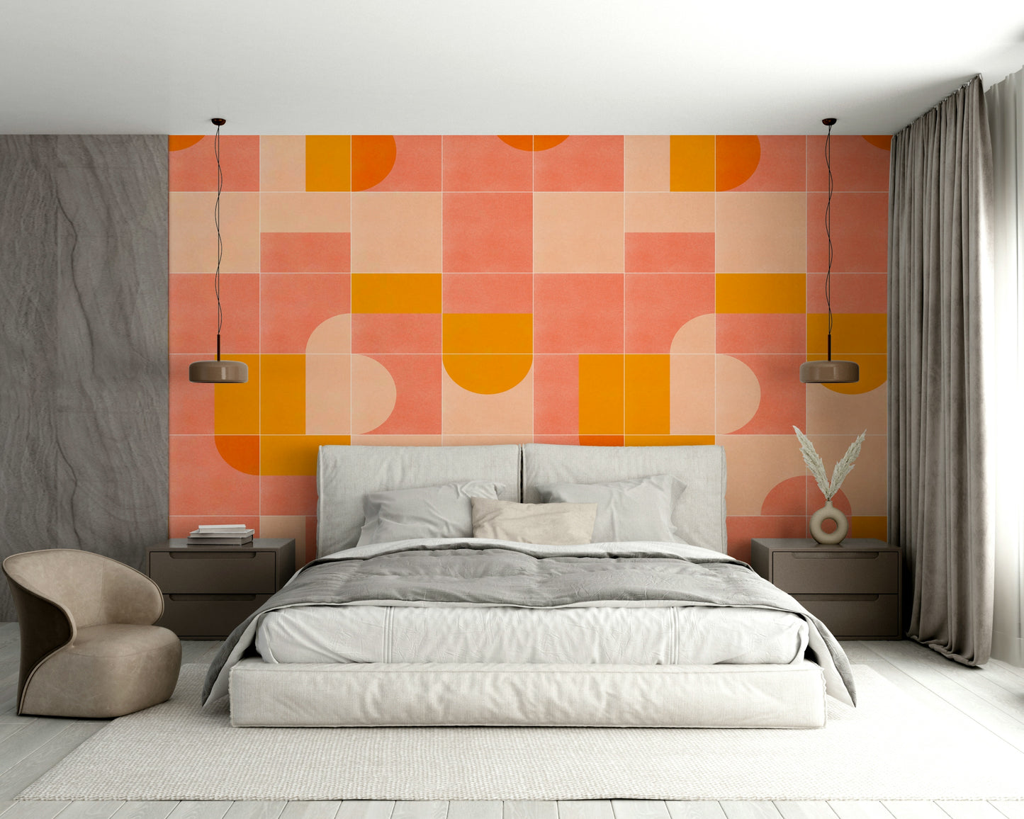 Soft retro tile wallpaper for walls
