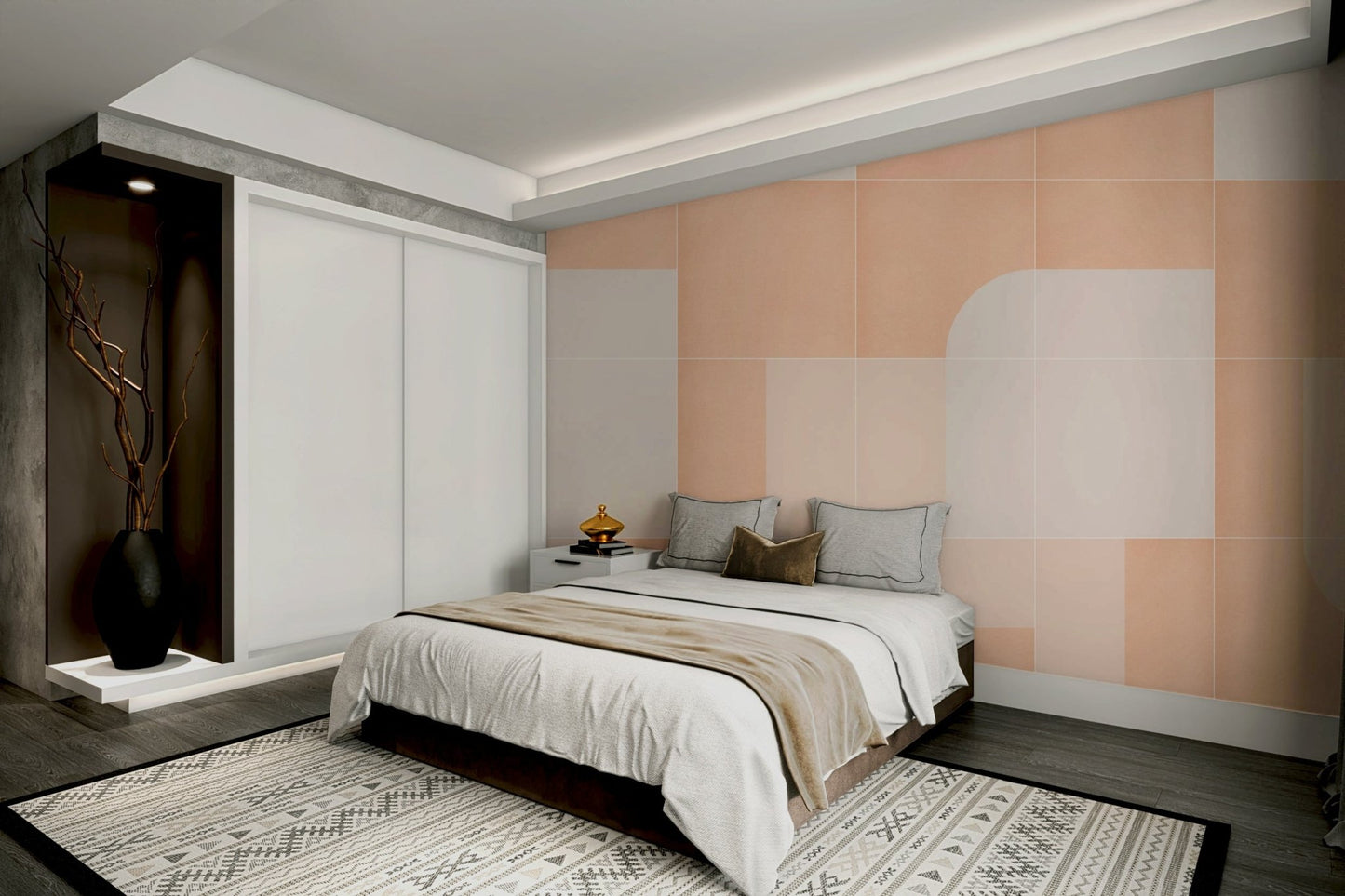 Stylish retro design wall mural
