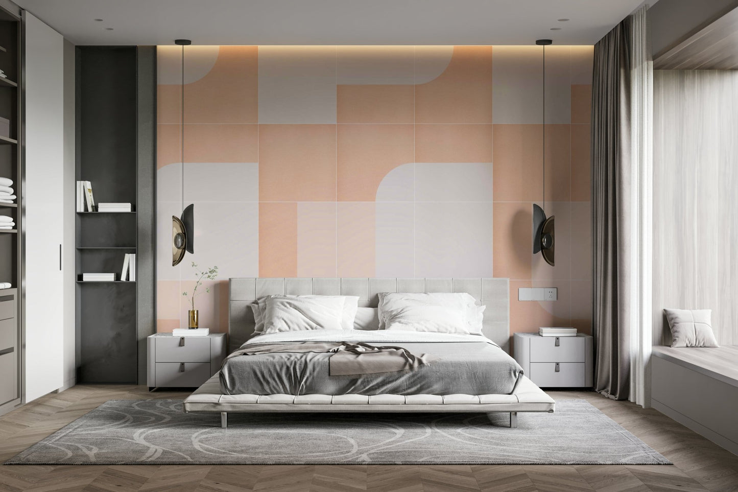 Repeating retro wall pattern
