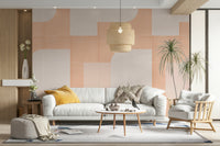 Warm beige and charcoal tile mural
