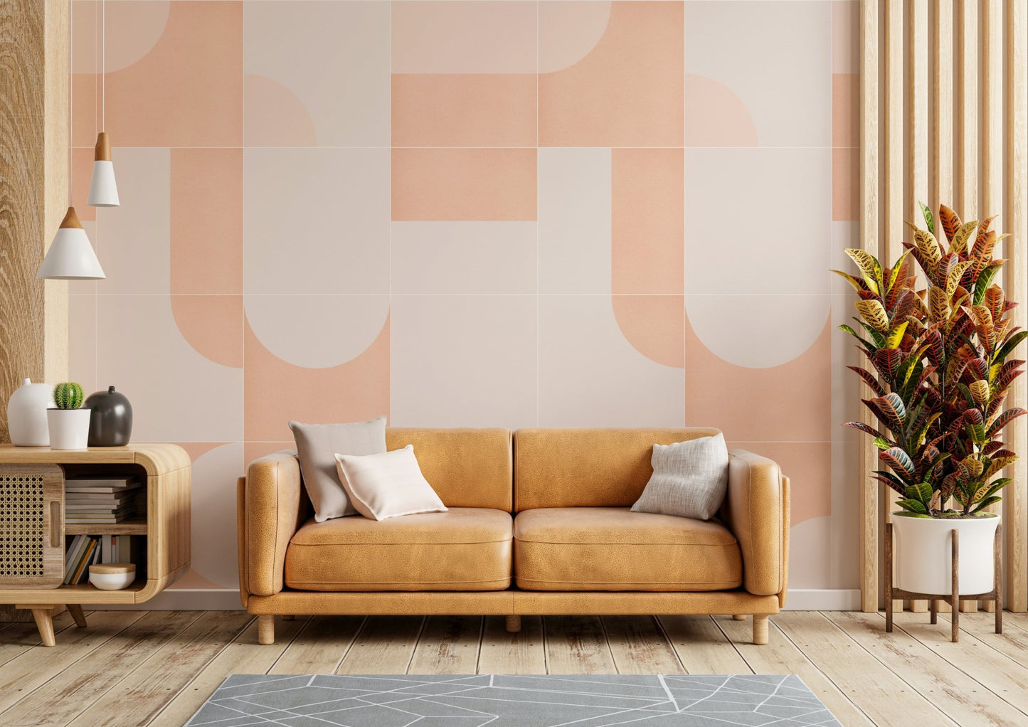 Nostalgic tile design mural
