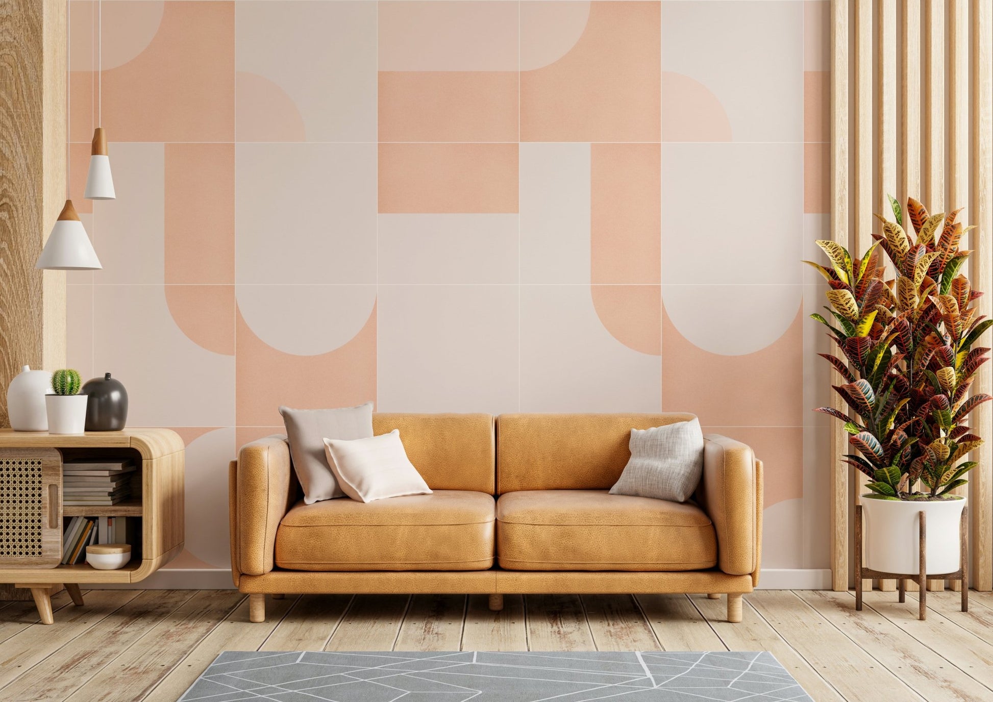 Nostalgic tile design mural
