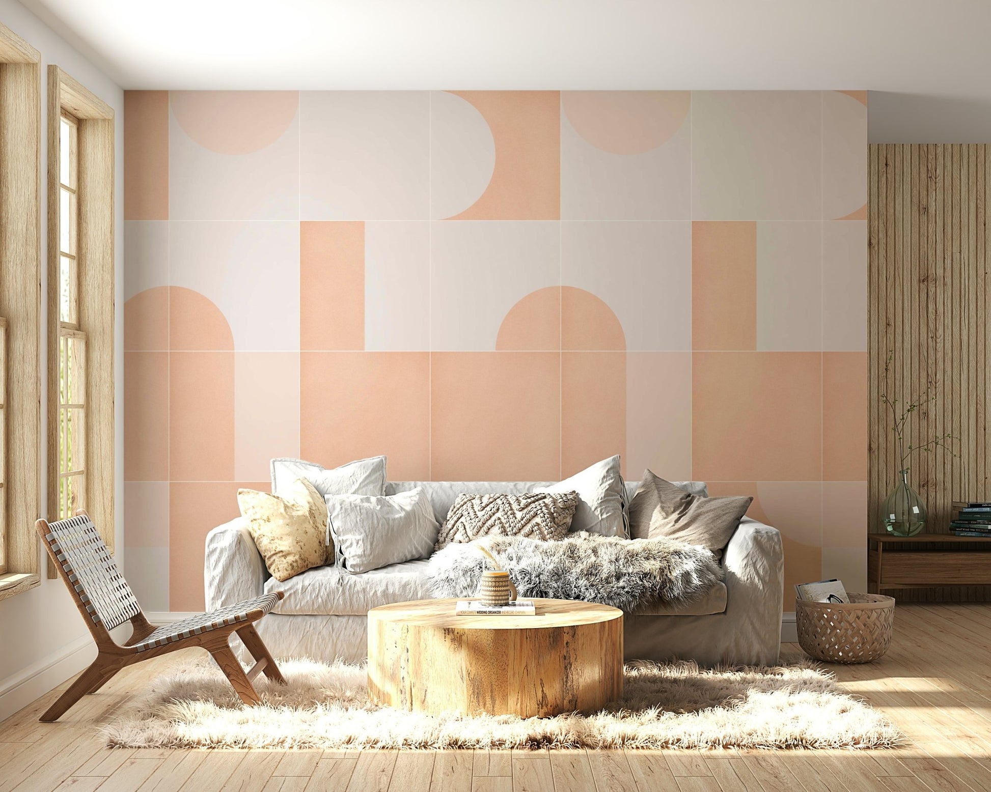 Creative retro tile wall design
