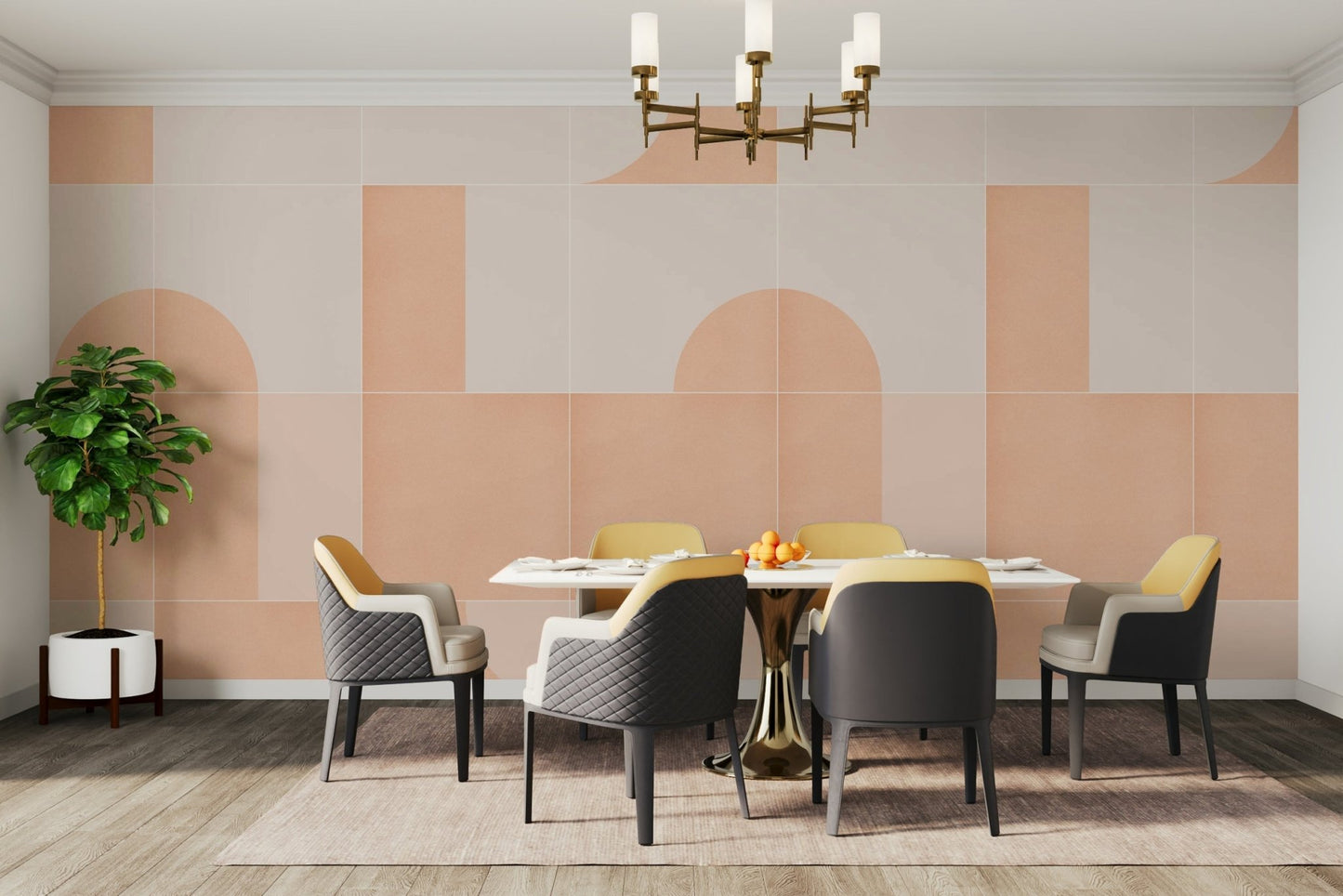 Muted retro color tile wallpaper
