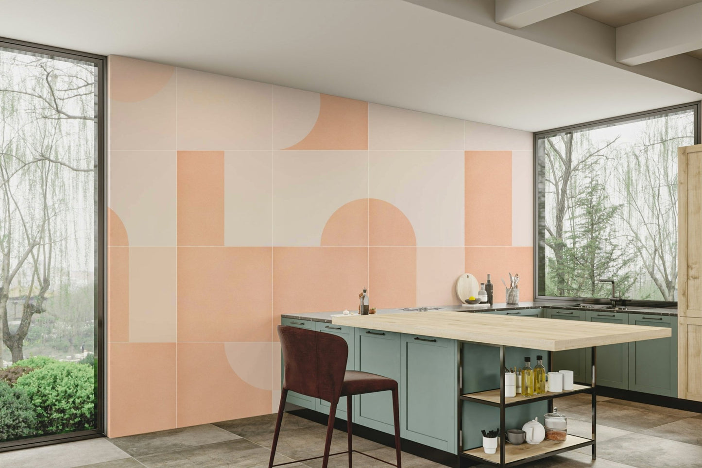 Mid-century modern tile wallpaper
