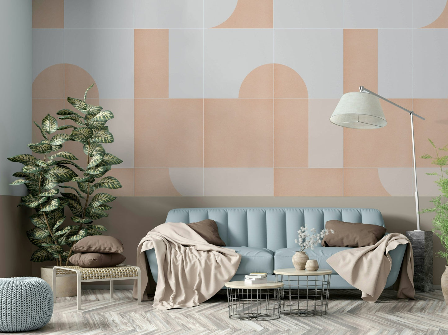 Geometric shapes in soft tones
