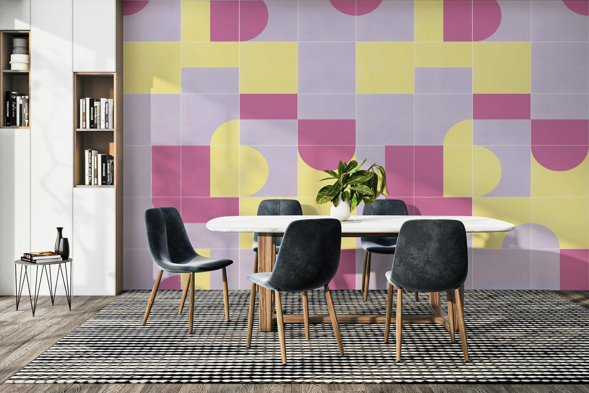 Retro Tiles 08 mural wallpaper close-up, GD2588