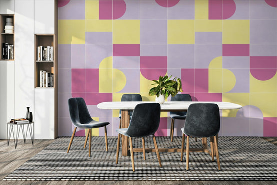 Retro Tiles 08 mural wallpaper close-up, GD2588