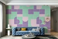 Warm tones on retro wall mural

