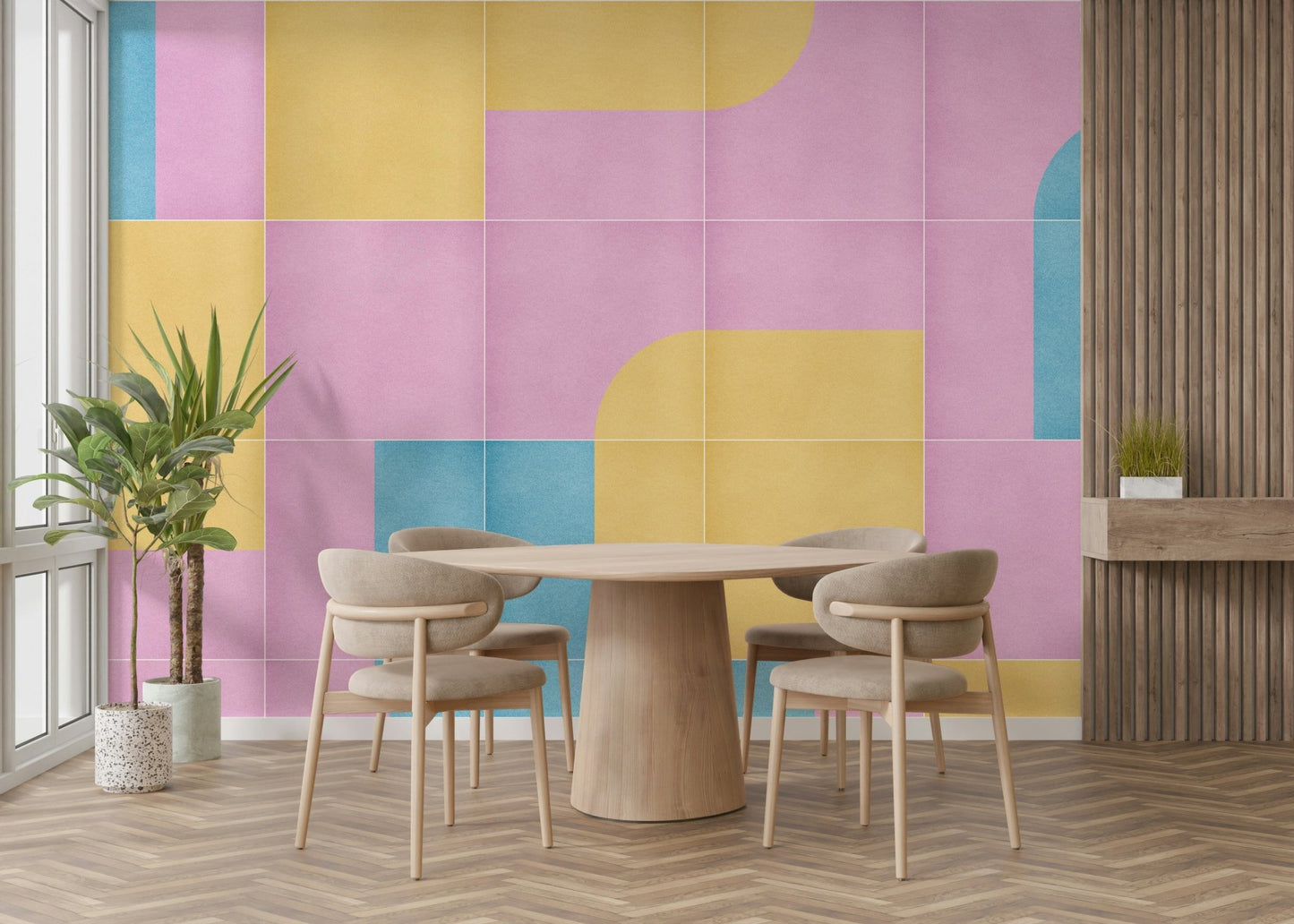 Vintage tile pattern with warm tones

