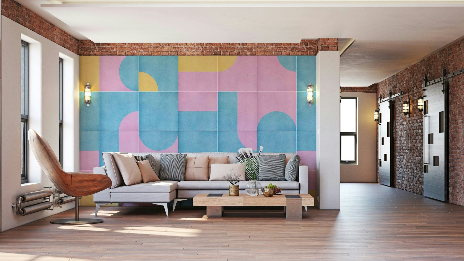 Kitchen with Retro Tiles 11 wallpaper mural

