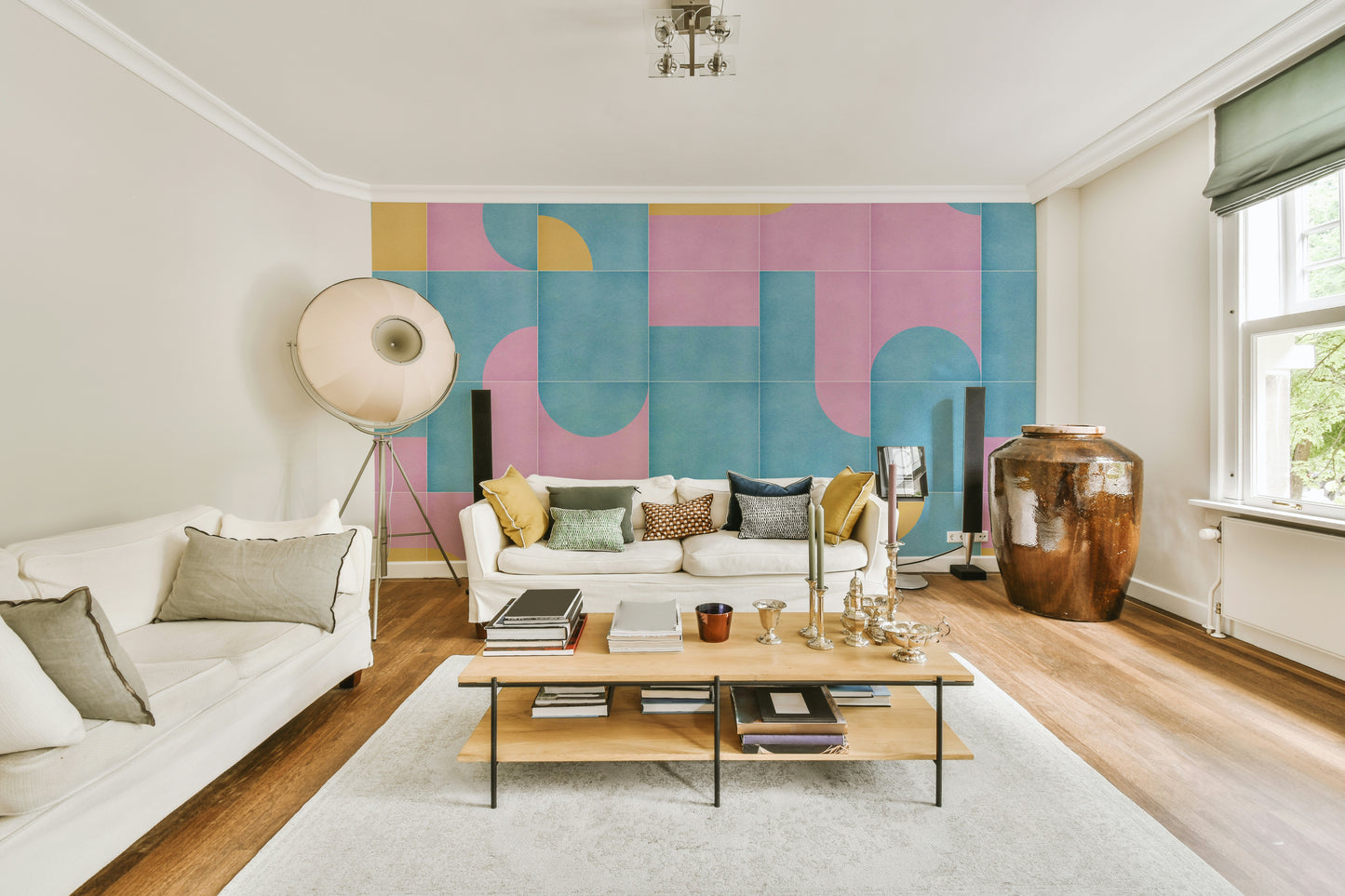 Interior featuring Retro Tiles 11 wall mural

