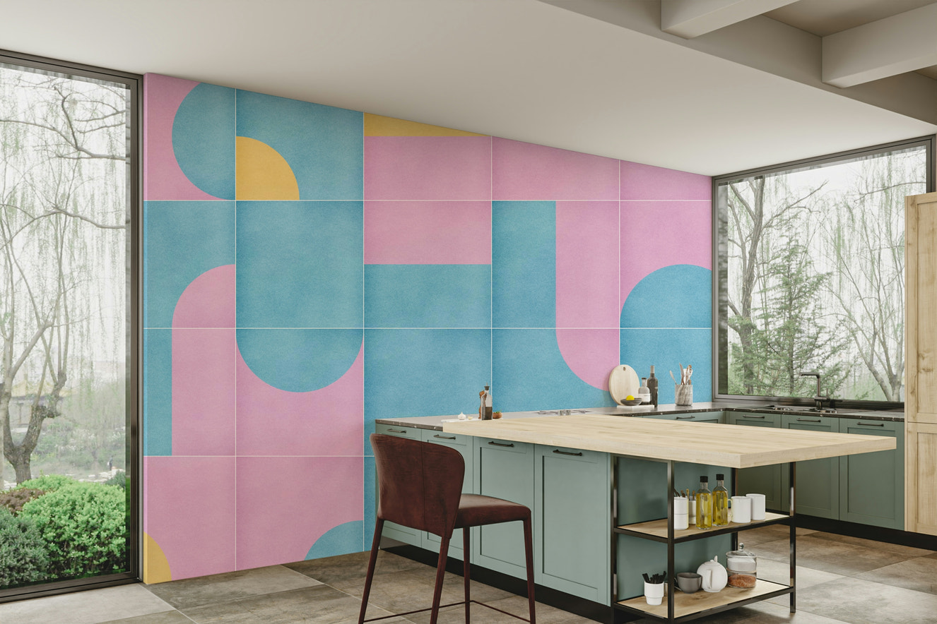 Retro Tiles 11 mural wallpaper full pattern
