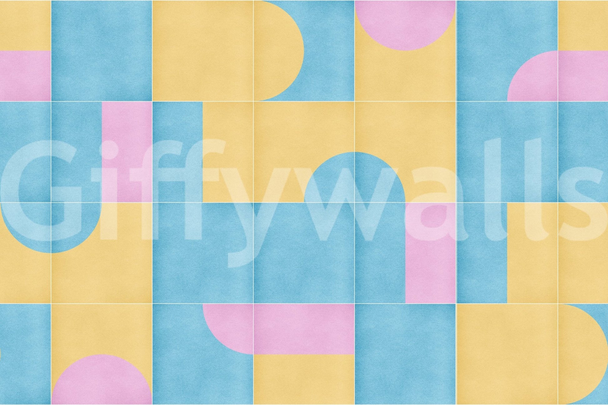 Artistic retro wall mural with tile layout, GD2592