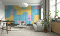 Subtle vintage tile pattern on wall mural, GD2592