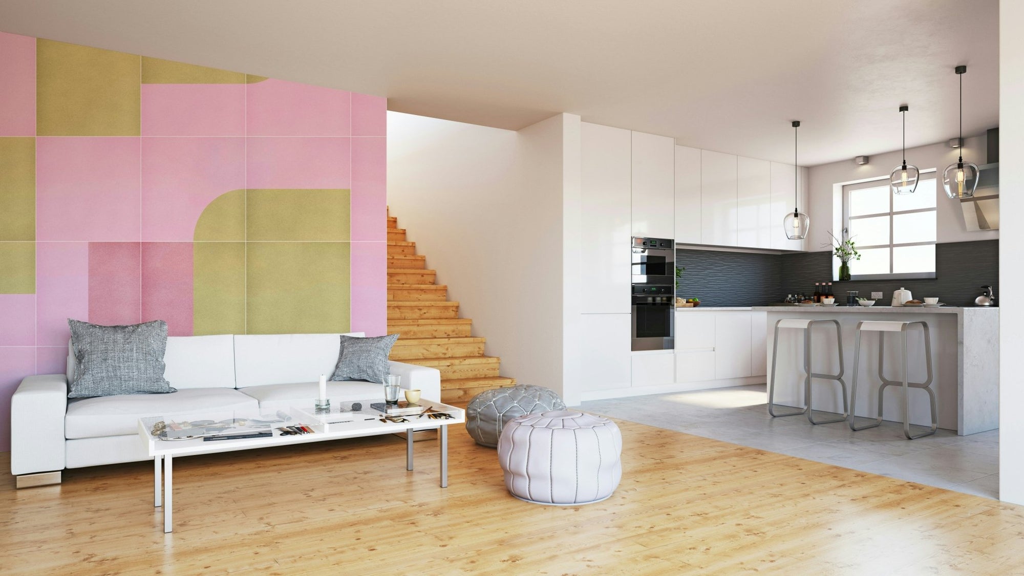 Retro Tiles 13 mural wallpaper full view, GD2593