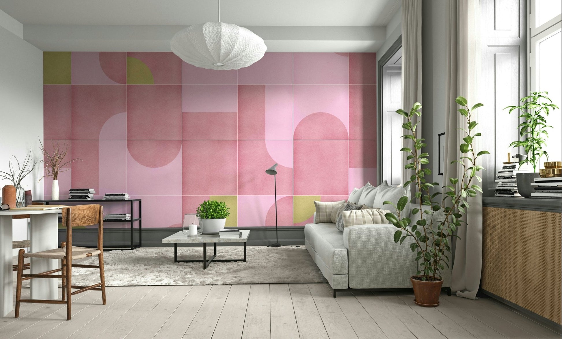 Interior view of Retro Tiles 14 mural