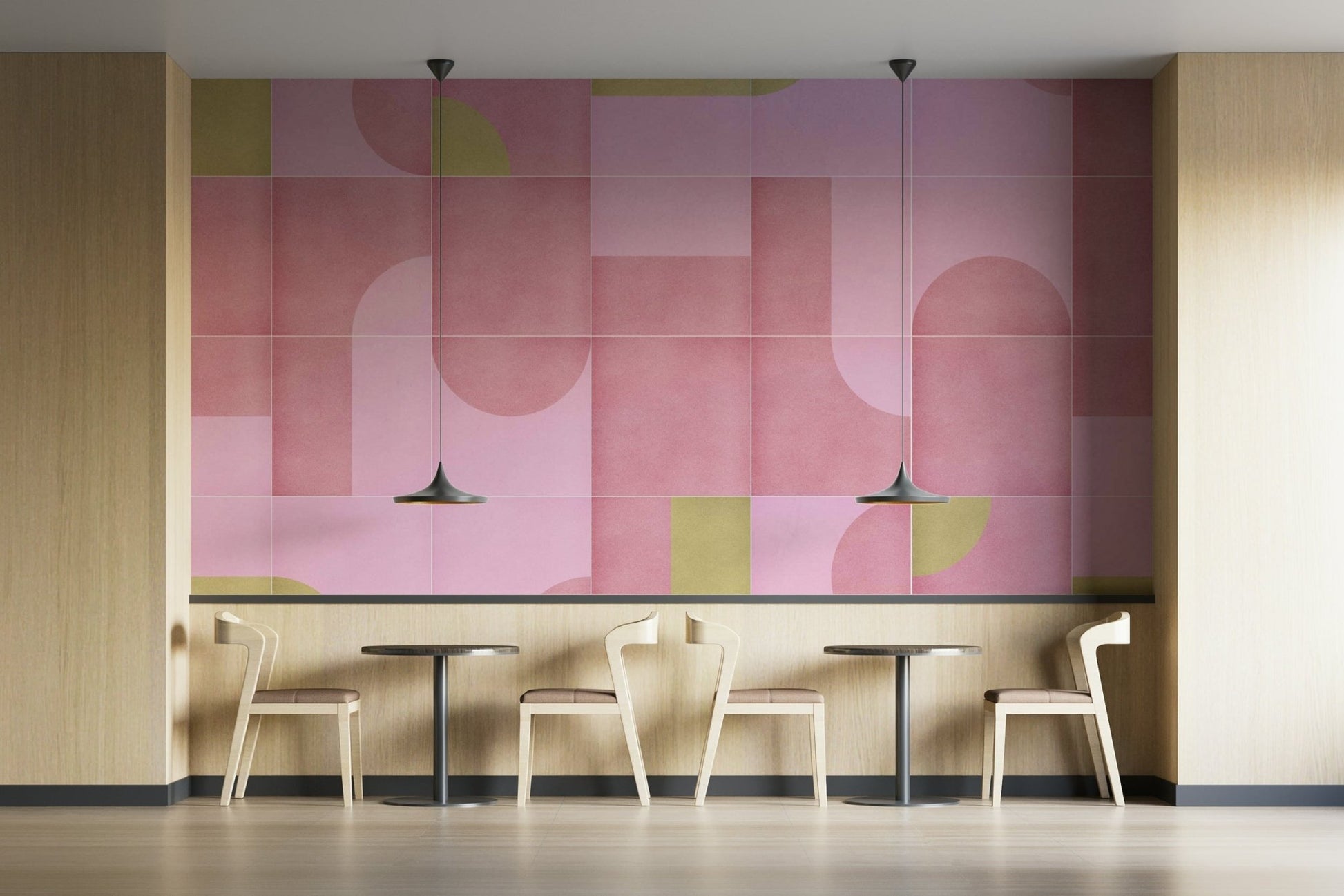 Muted geometric tile print wallpaper

