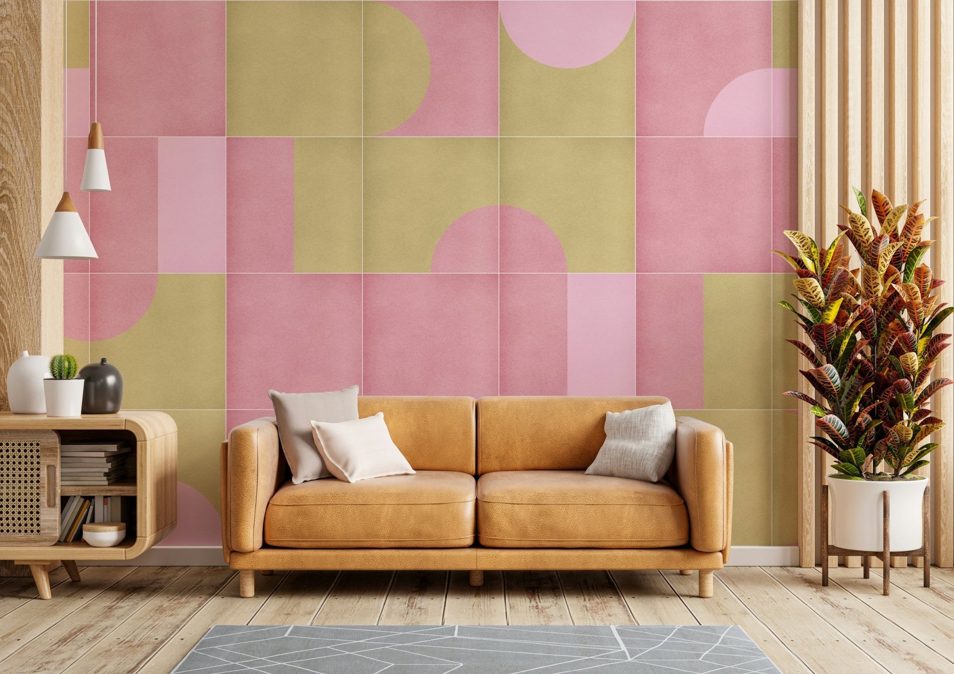 Subtle pattern wallpaper for dining area

