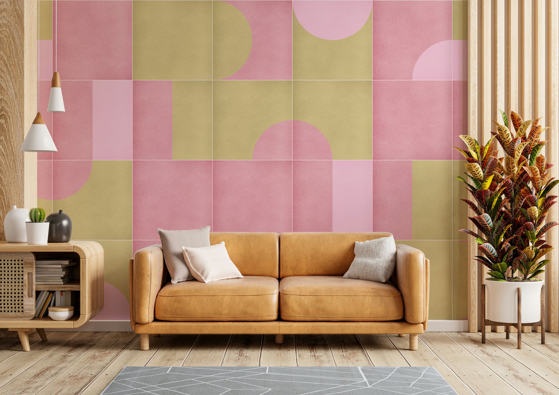 Subtle pattern wallpaper for dining area

